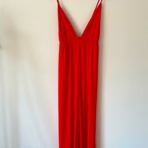 Women’s Red Zara Wide Legged Cropped Jumpsuit, Medium